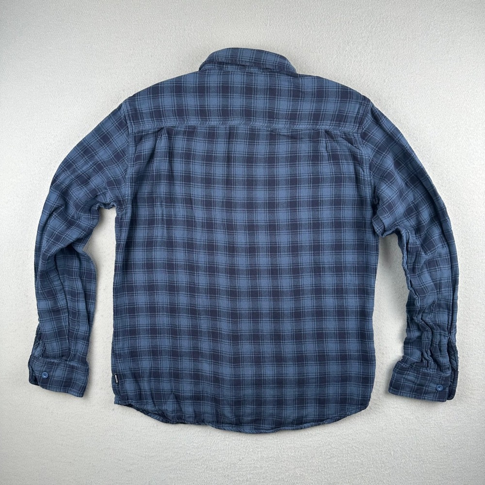 Brixton Flannel Shirt Mens Medium Blue Plaid Long Sleeve Button Down Cotton - Picture 8 of 8